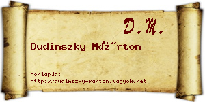 Dudinszky Márton névjegykártya