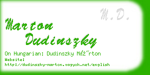 marton dudinszky business card